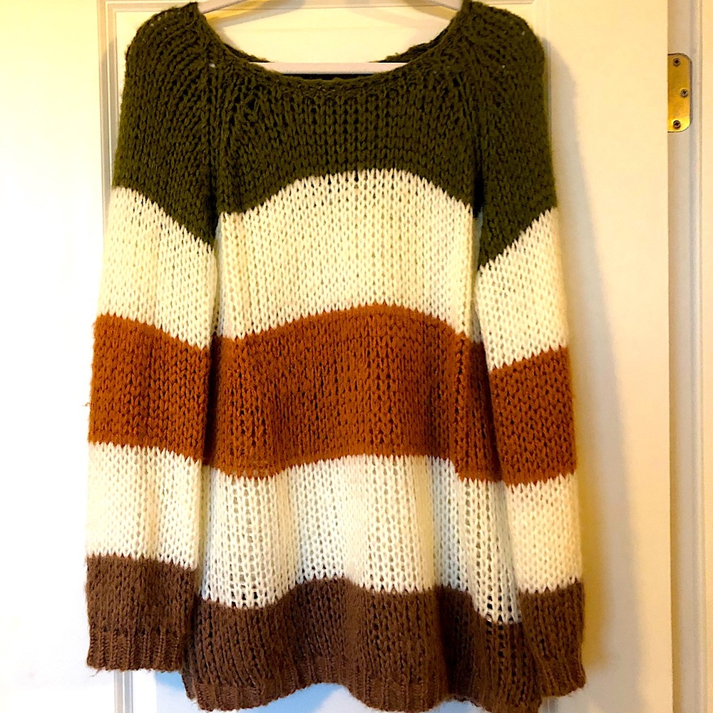 Pink Lily Striped Sweater
